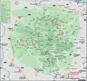 Mappa escursionistica Etna